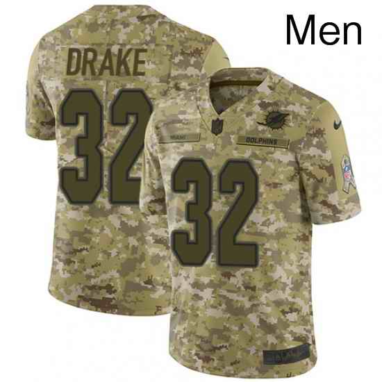 Mens Nike Miami Dolphins 32 Kenyan Drake Limited Camo 2018 Salute to Service NFL Jersey